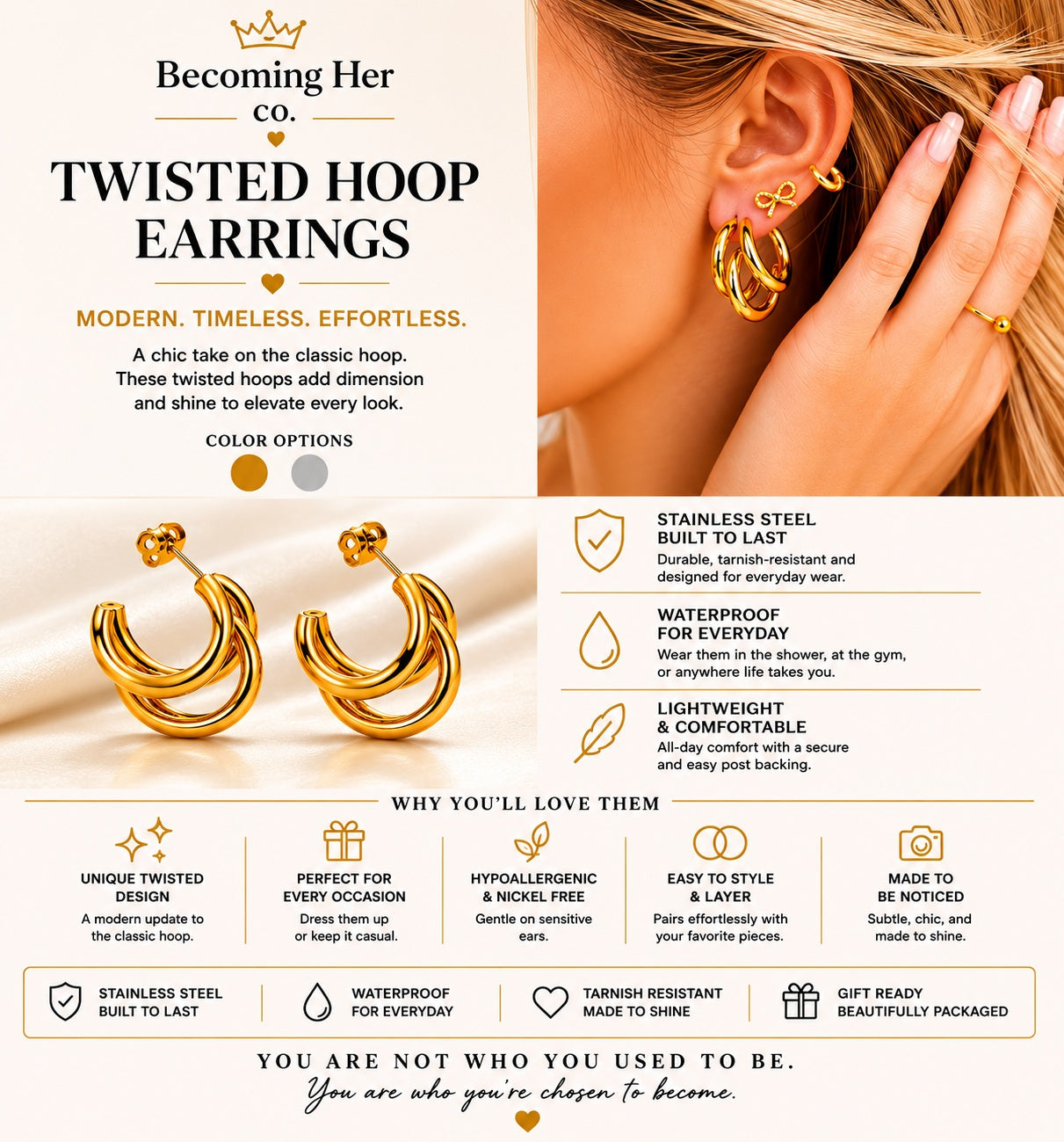 Twisted Hoop Earrings