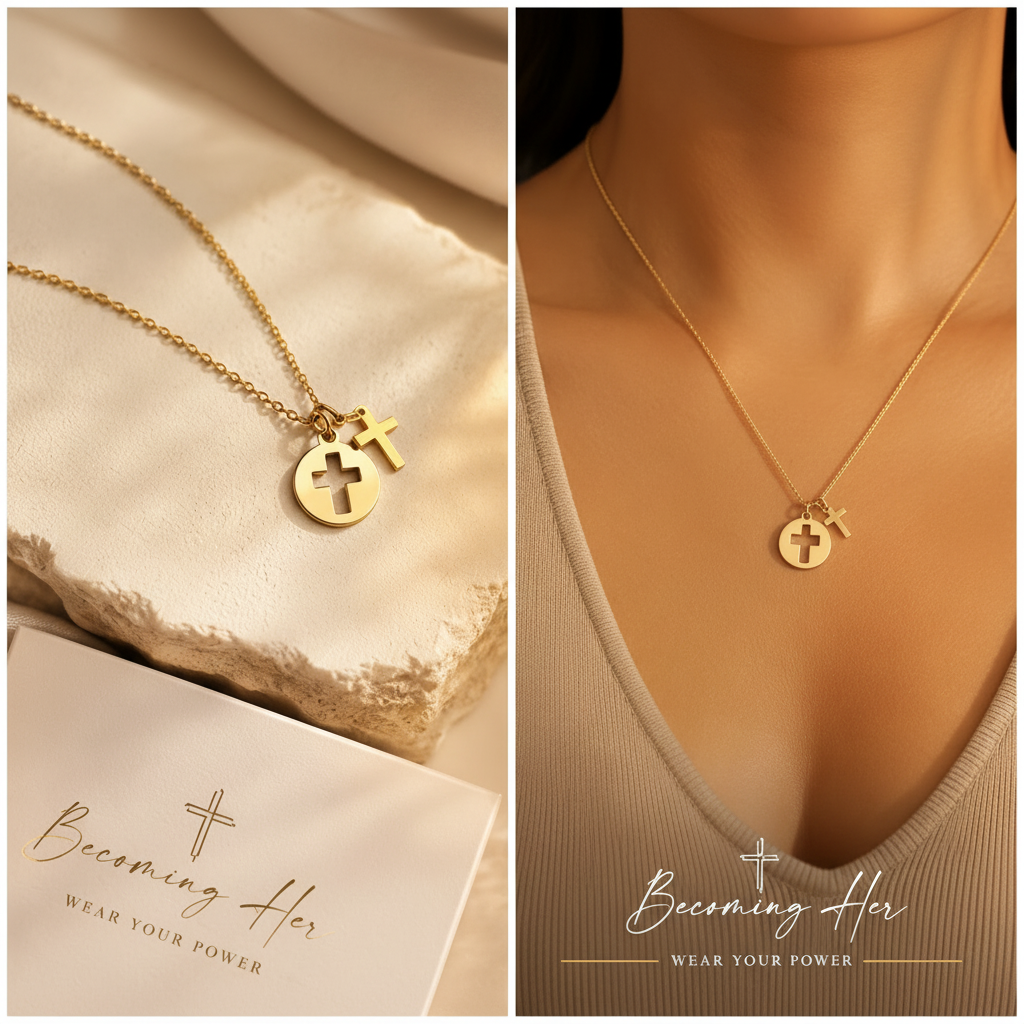 Becoming Her Co Celestial Cross Necklace
